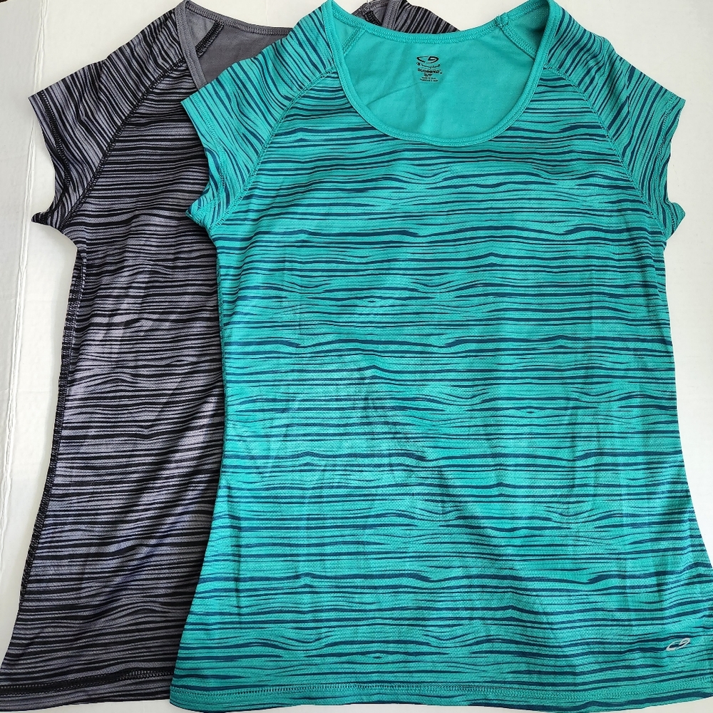 Champion DuoDry Short Sleeve Shirts in Green and Gray